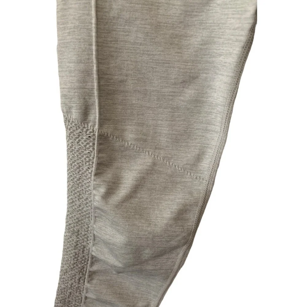 Fabletics Sync High-Waisted Leggings Perforated Side Light Grey Heather ~Small